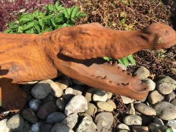 Krokodil - stenen dierenbeeld - 120 cm - oxide - klassiek